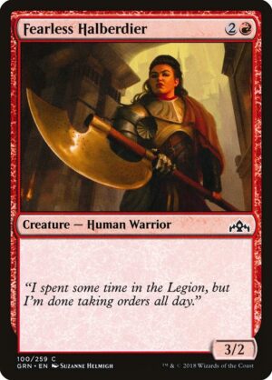 Fearless Halberdier<br /><span class="collector-number">Collector No. 100</span>