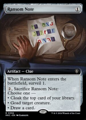 Ransom Note<br /><span class="collector-number">Collector No. 356</span>