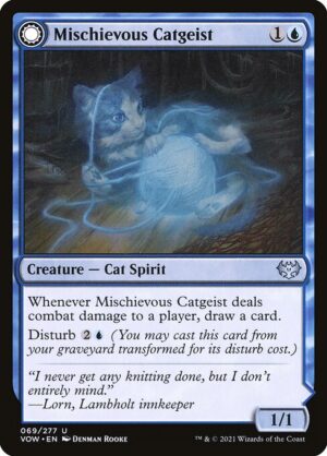 Mischievous Catgeist // Catlike Curiosity<br /><span class="collector-number">Collector No. 69</span>