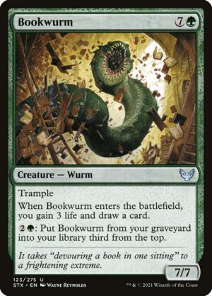 Bookwurm - Foil<br /><span class="collector-number">Collector No. 123</span>