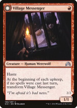 Village Messenger // Moonrise Intruder<br /><span class="collector-number">Collector No. 190</span>