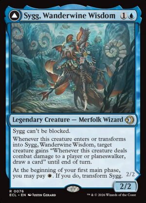 Sygg, Wanderwine Wisdom // Sygg, Wanderbrine Shield - Foil<br /><span class="collector-number">Collector No. 76</span>