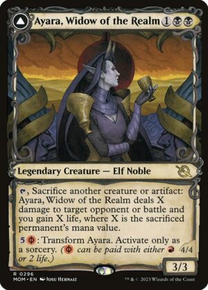 Ayara, Widow of the Realm // Ayara, Furnace Queen<br /><span class="collector-number">Collector No. 296</span>