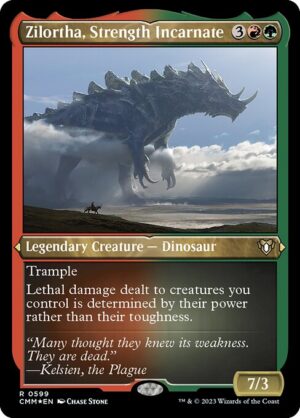 Zilortha, Strength Incarnate - Etched<br /><span class="collector-number">Collector No. 599</span>