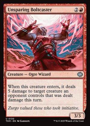 Unsparing Boltcaster - Foil<br /><span class="collector-number">Collector No. 130</span>