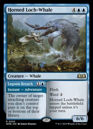 Horned Loch-Whale // Lagoon Breach - Foil<br /><span class="collector-number">Collector No. 53</span>