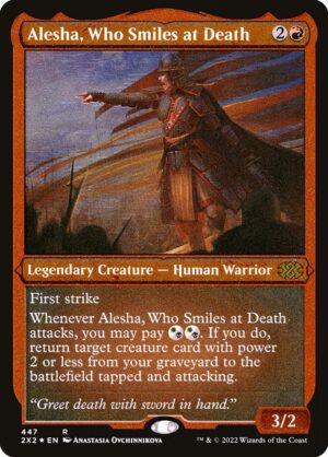 Alesha, Who Smiles at Death - Etched<br /><span class="collector-number">Collector No. 447</span>