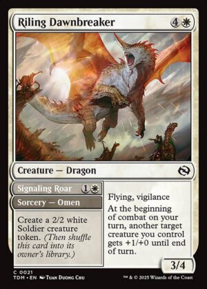 Riling Dawnbreaker // Signaling Roar<br /><span class="collector-number">Collector No. 21</span>
