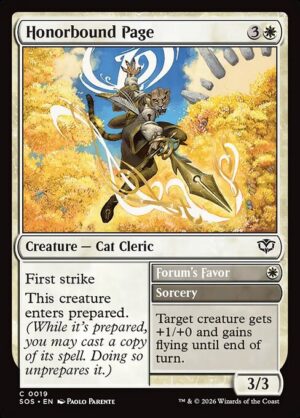 Honorbound Page // Forum's Favor<br /><span class="collector-number">Collector No. 19</span>