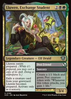 Lluwen, Exchange Student // Pest Friend - Foil<br /><span class="collector-number">Collector No. 199</span>