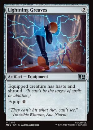 Lightning Greaves Surge - Surge Foil<br /><span class="collector-number">Collector No. 202</span>